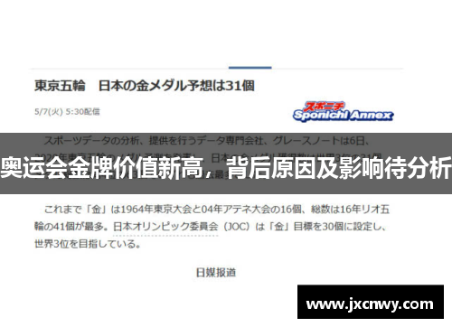 奥运会金牌价值新高，背后原因及影响待分析
